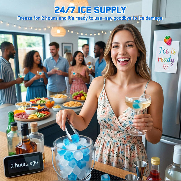 Sakerplus® Reusable BPA-Free Refreezable Plastic Ice Cubes