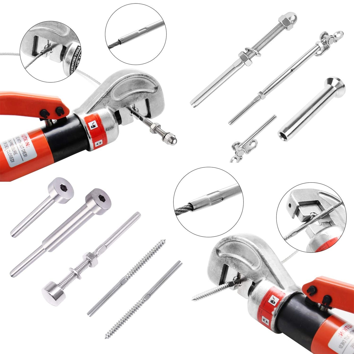 Sakerplus Upgraded Hydraulic Cable Crimper Hand Tool