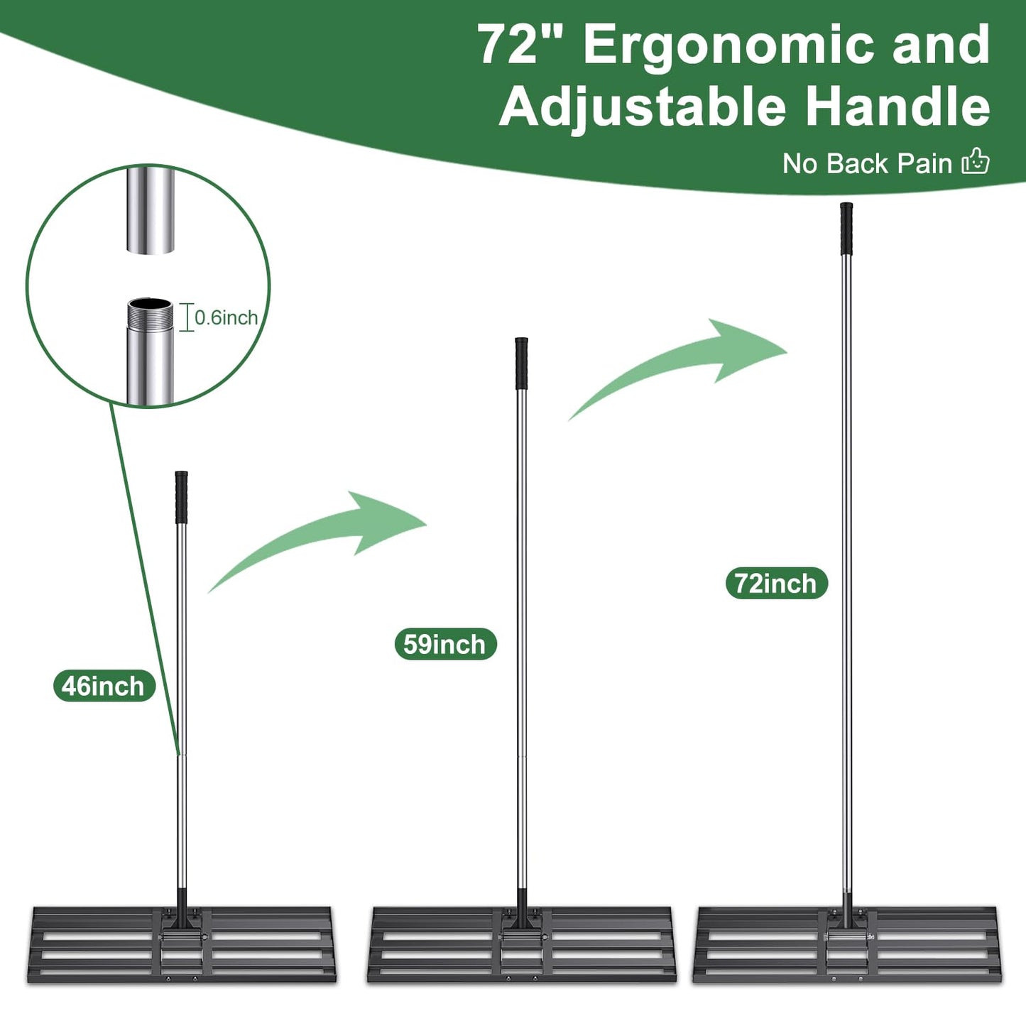 Sakerplus Lawn Leveling Rake