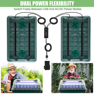 Sakerplus 2 Pack Seed Starter Tray with Grow Light