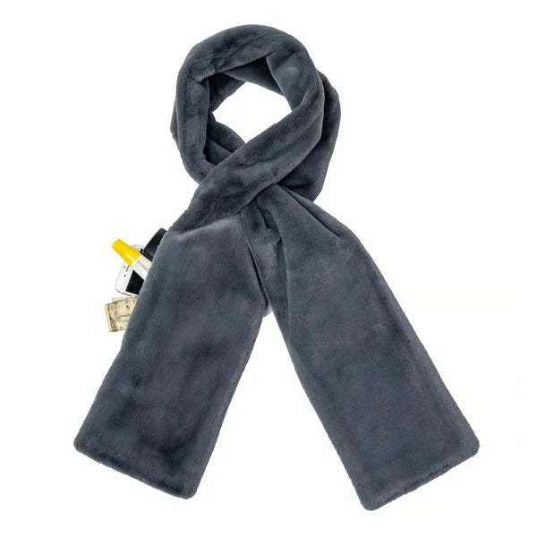 Sakerplus® Faux Fur Scarf With Hidden Pocket