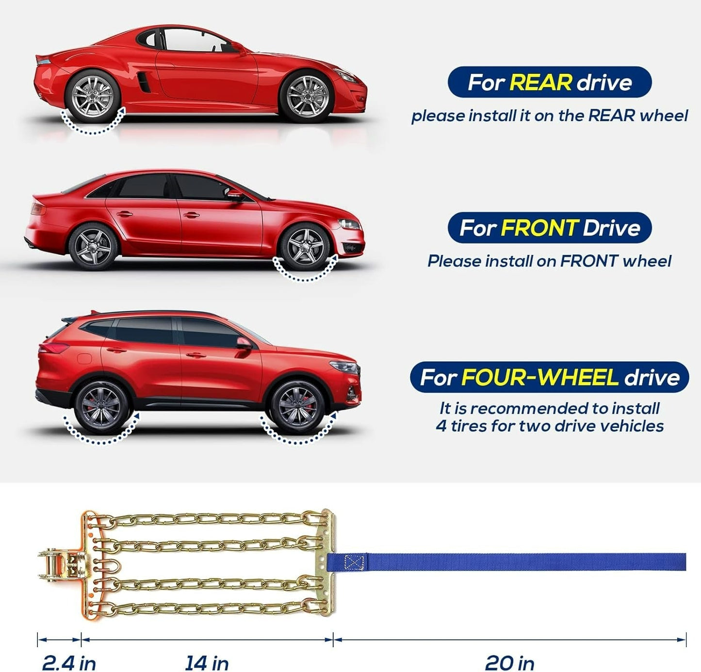 Sakerplus® Snow Chains For Car Tires