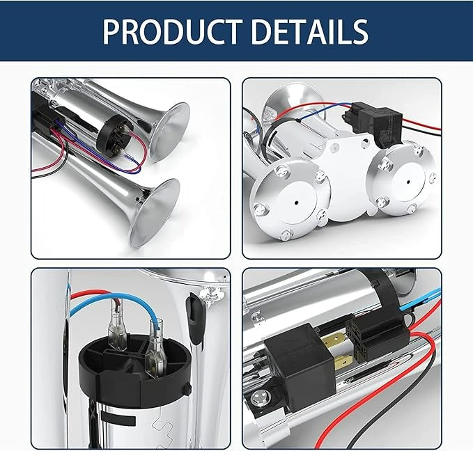 Sakerplus Loud Car Dual Trumpet Air Horn