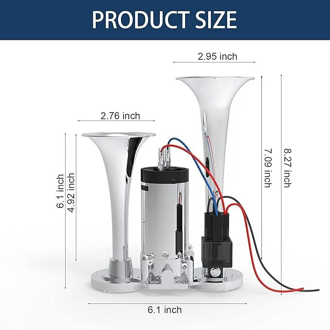 Sakerplus Loud Car Dual Trumpet Air Horn