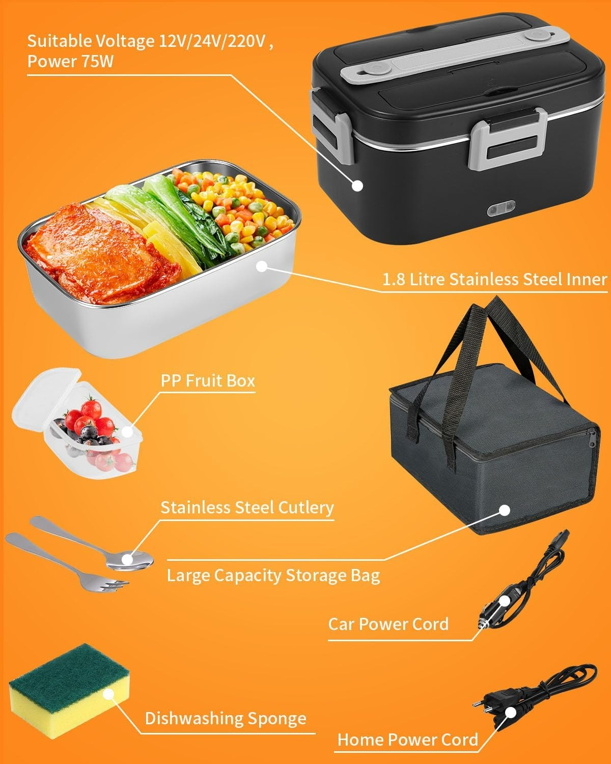 Sakerplus® 3 In 1 Electric Lunch Box