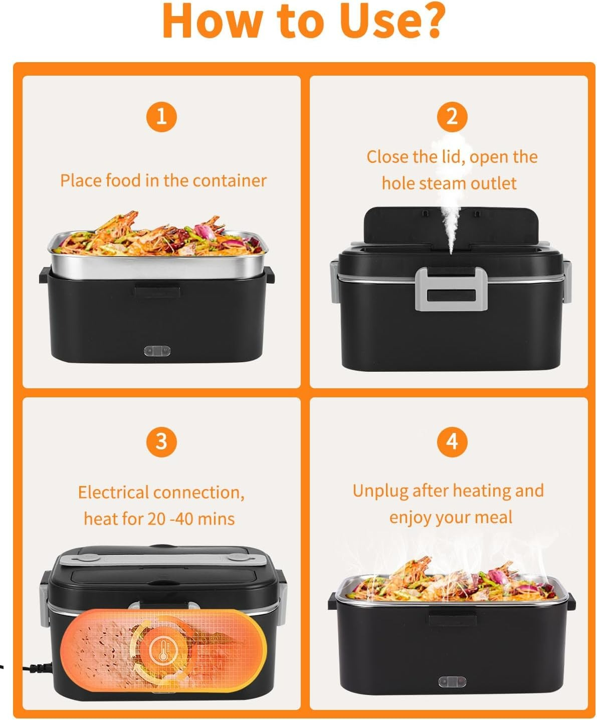 Sakerplus® 3 In 1 Electric Lunch Box