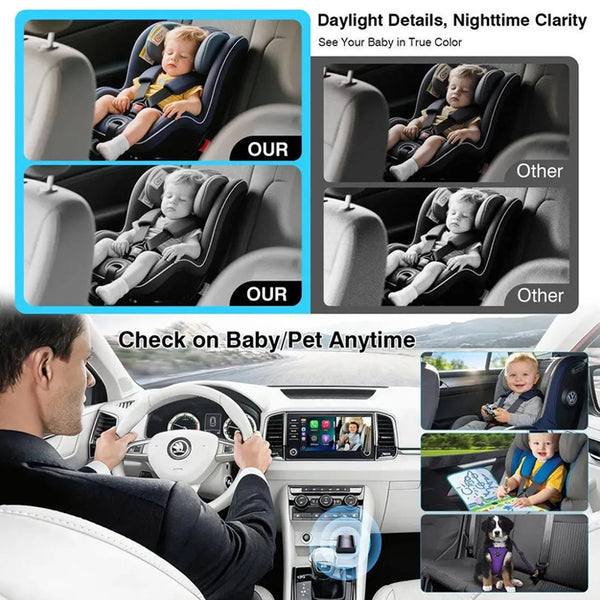 Sakerplus® Wireless CarPlay Rear Seat Camera