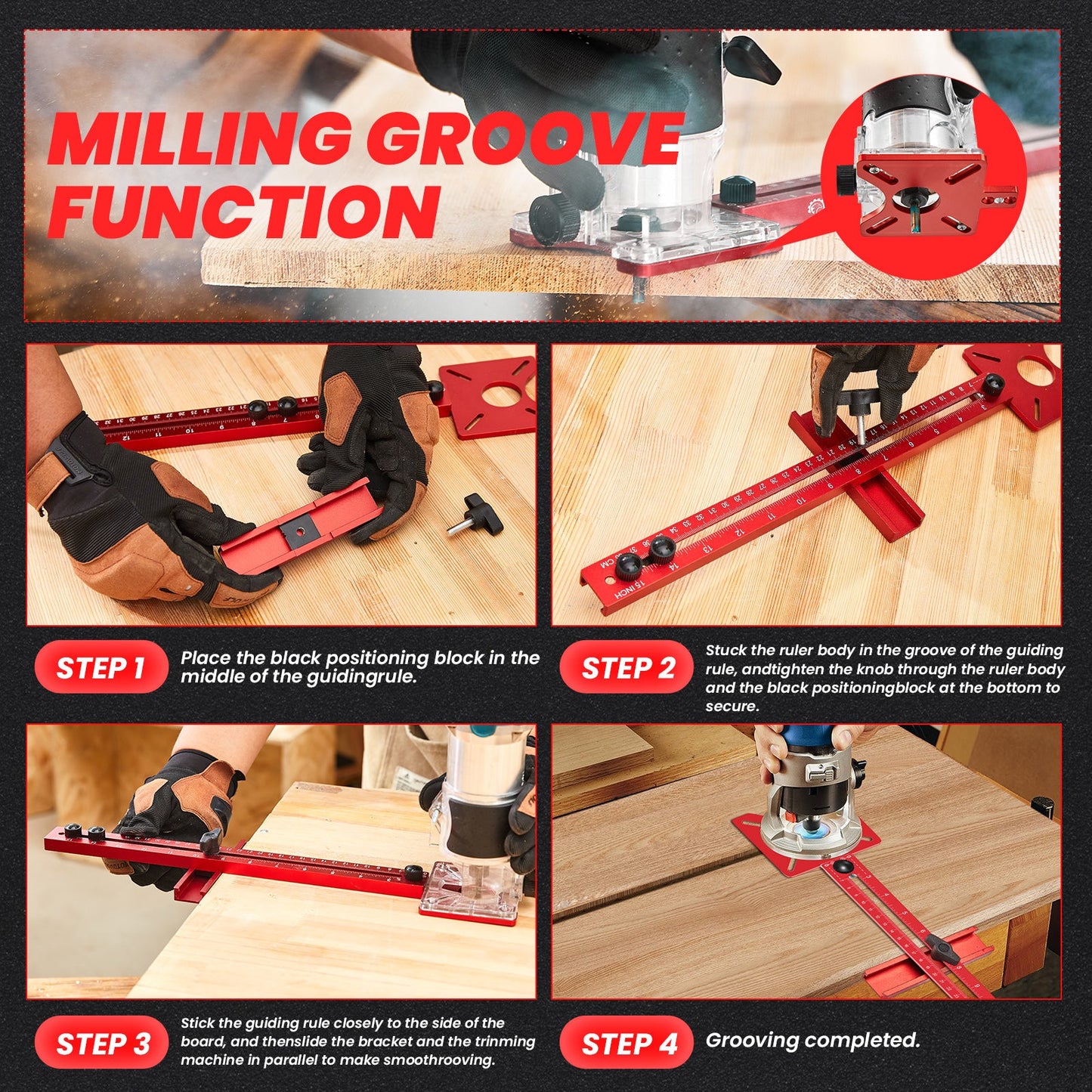 SAKER® 4 in 1 Router Milling Groove Bracket