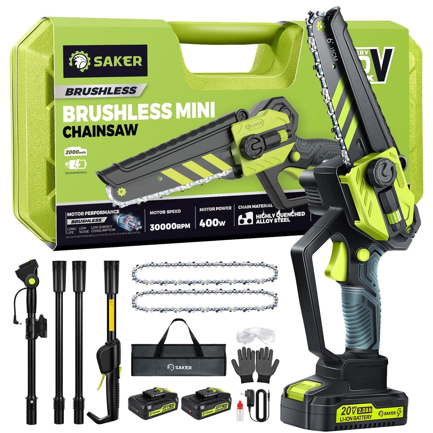 Sakerplus® Cordless Pole Saw and Mini Chainsaw