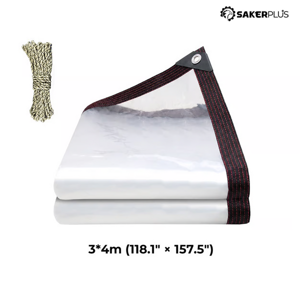 Sakerplus® Heavy-Duty Clear Waterproof PE Tarp