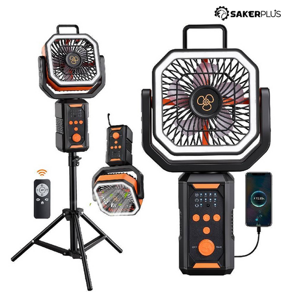 Sakerplus® Portable Rechargeable Camping Fan