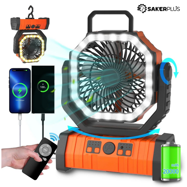 Sakerplus® Camping Battery Powered Fan