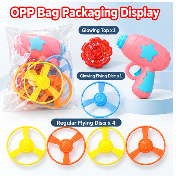 Sakerplus® LED Flying Spinner Launcher Gun Toy