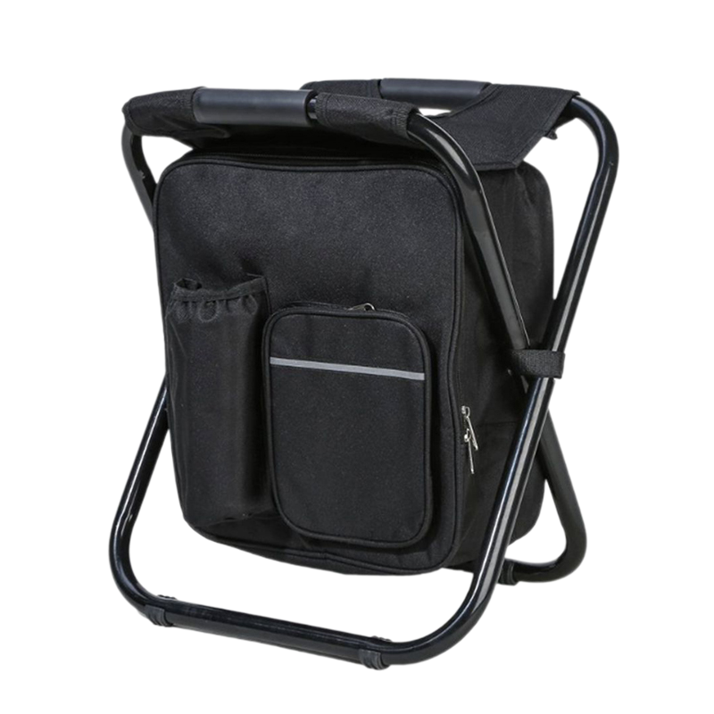 SAKER® Folding Camping Stool Backpack Insulated Cooler Bag
