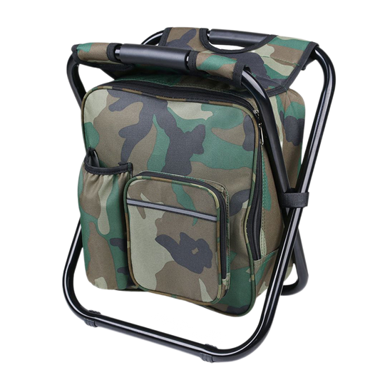 SAKER® Folding Camping Stool Backpack Insulated Cooler Bag