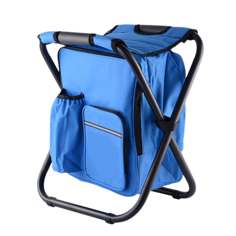 SAKER® Folding Camping Stool Backpack Insulated Cooler Bag