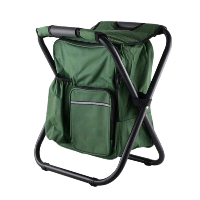 SAKER® Folding Camping Stool Backpack Insulated Cooler Bag