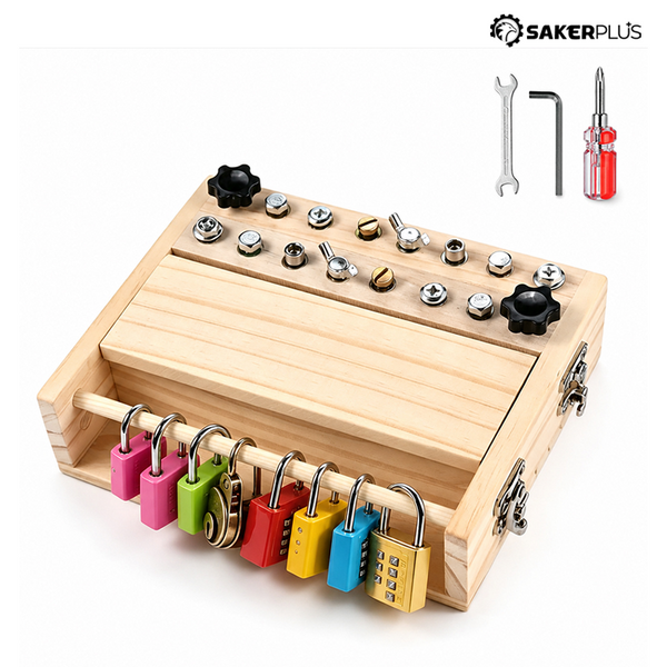 Sakerplus® Montessori Screwdriver Lock And Key Board