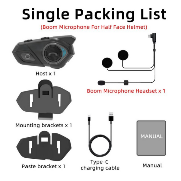 Sakerplus® Bluetooth Motorcycle Helmet Intercom System