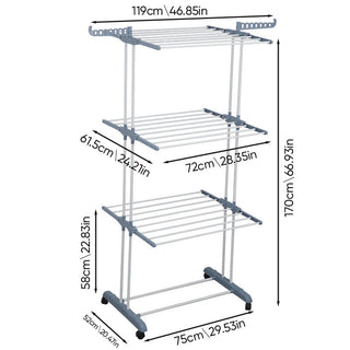 Sakerplus Foldable Stainless Steel Clothes Rack