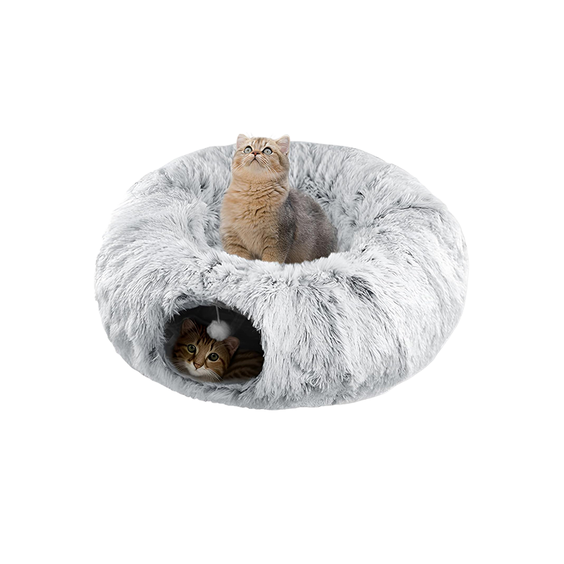 Sakerplus® Cat Tunnel Bed with Plush Cushion