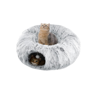 Sakerplus® Cat Tunnel Bed with Plush Cushion