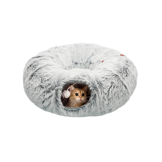 Sakerplus® Cat Tunnel Bed with Plush Cushion
