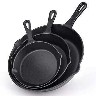 Sakerplus® Pre-Seasoned Cast Iron Skillet Set