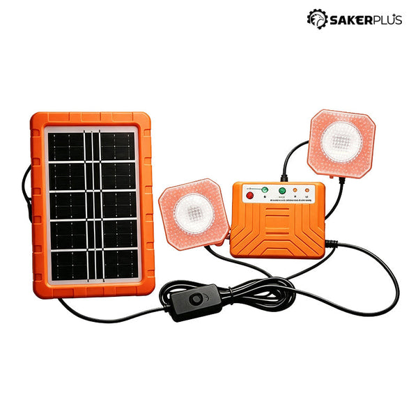 Sakerplus® Portable Solar Power System With LED Lights
