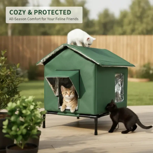Sakerplus® Insulated Waterproof Outdoor Feral Cat House